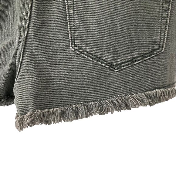 Bullhead Denim Shorts Womens Size 3 High Rise Charcoal Black Distressed - Picture 5 of 7